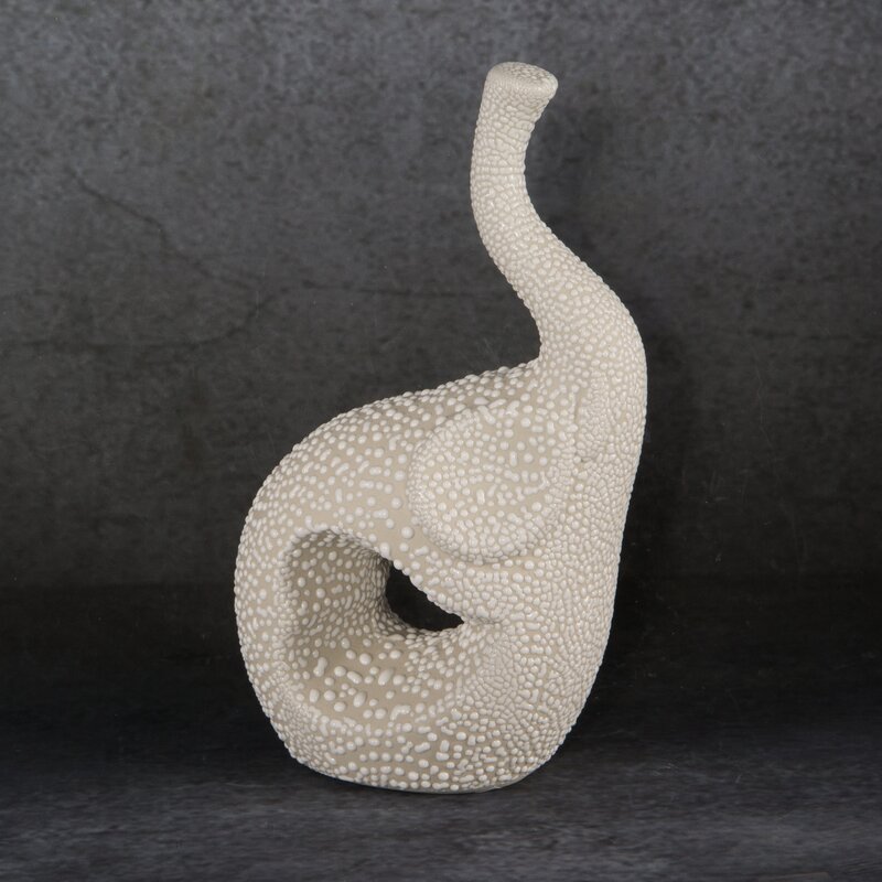 Figurka ceramiczna RISO kremowa 13 X 8 X 22 cm – do nowoczesnych wnętrz