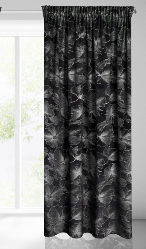 Zasłona gotowa Stella czarna 140 x 300 cm – zaciemniająca i stylowa