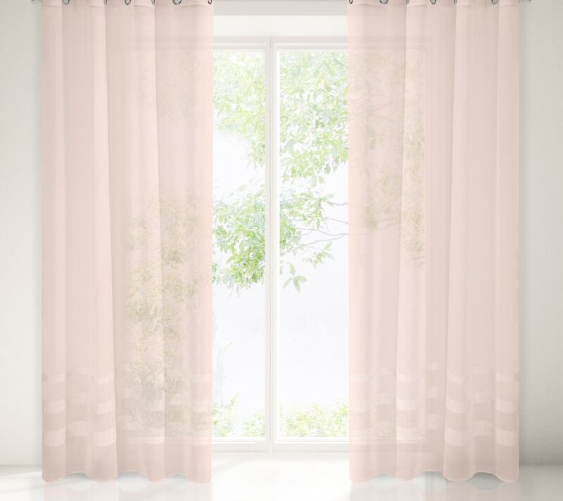Firana gotowa różowa 140 x 250 cm – rozjaśnia wnętrze