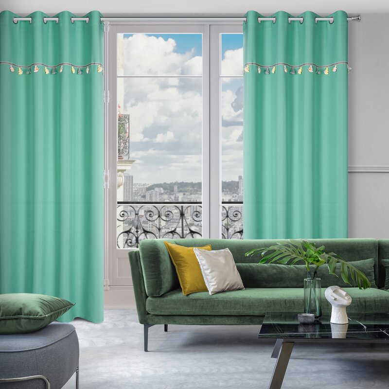Zasłona gotowa do pokoju dziecka miętowa 140 x 250 cm – zapewnia zaciemnienie