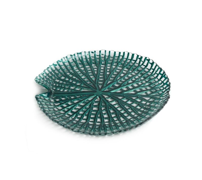 Patera szklana Mela turkusowa 19 x 3 cm – idealna na przekąski