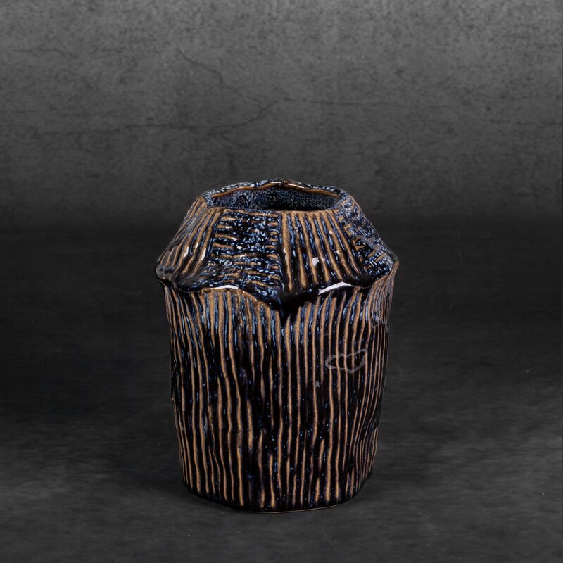 Wazon ceramiczny Alda granatowy fi 16 x 21 cm – do dekoracji wnętrz