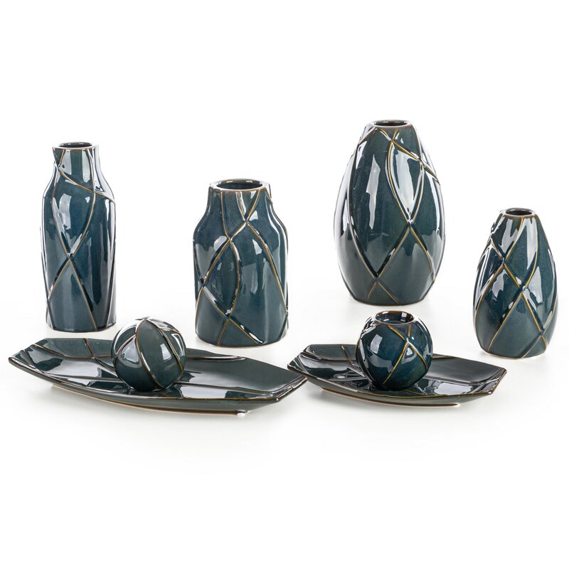 Wazon ceramiczny TEO turkusowy 12 x 20 cm – idealny na kwiaty