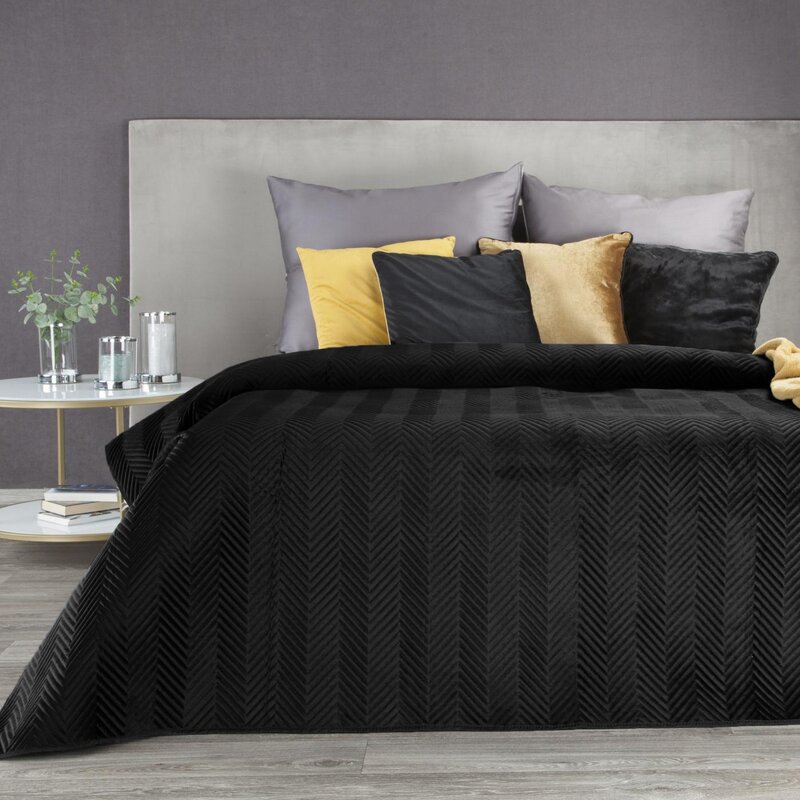 Narzuta Velvet Sofia czarna 170 x 210 cm – dodaje przytulności