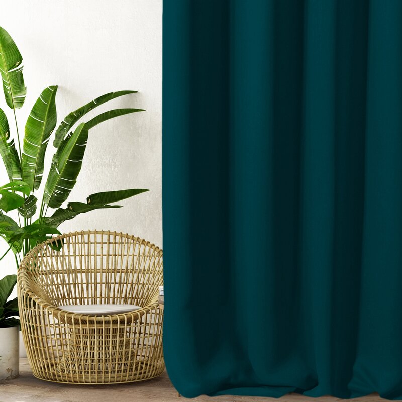 ZASŁONA GOTOWA D91 PARISA NA TAŚMIE 140 X 270 CM CIEMNOTURKUSOWY