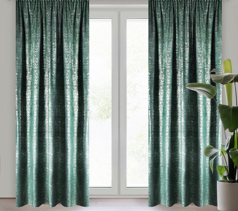 Zasłona welwetowa D91 Cypr turkusowa 140 X 270 CM – miękka i przytulna