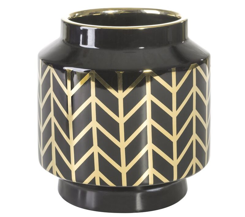 Wazon ceramiczny Emera1 czarny 18 x 19 cm – na susze i kwiaty