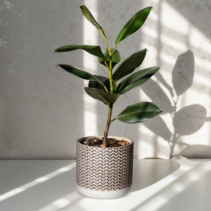 Doniczka ceramiczna kremowa fi 12 x 10 cm – do roślin na parapet