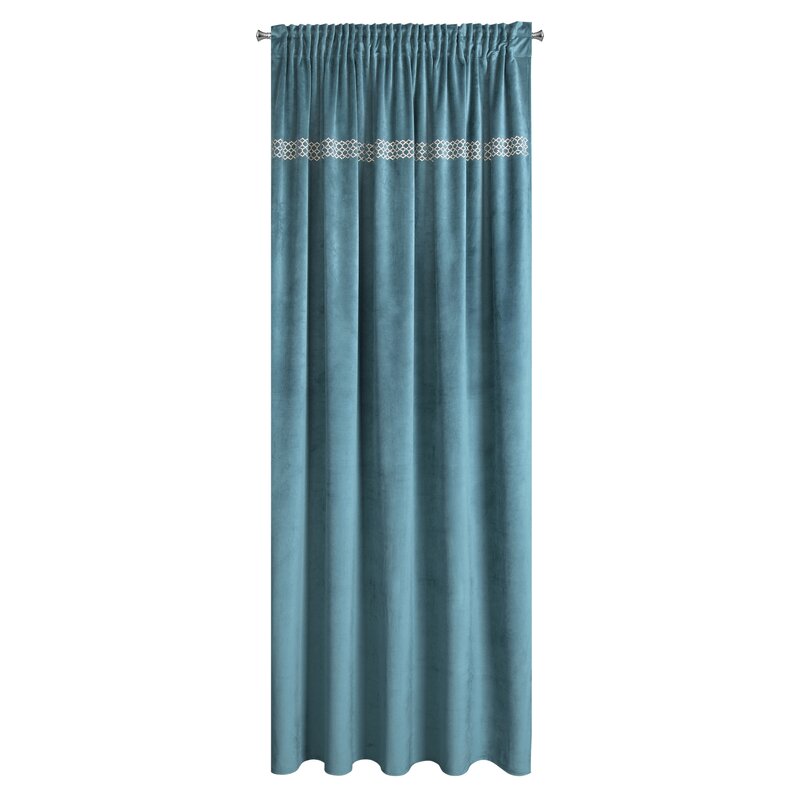 Zasłona gotowa Jovita ciemnoturkusowa 140 x 270 cm – zaciemnia pomieszczenie