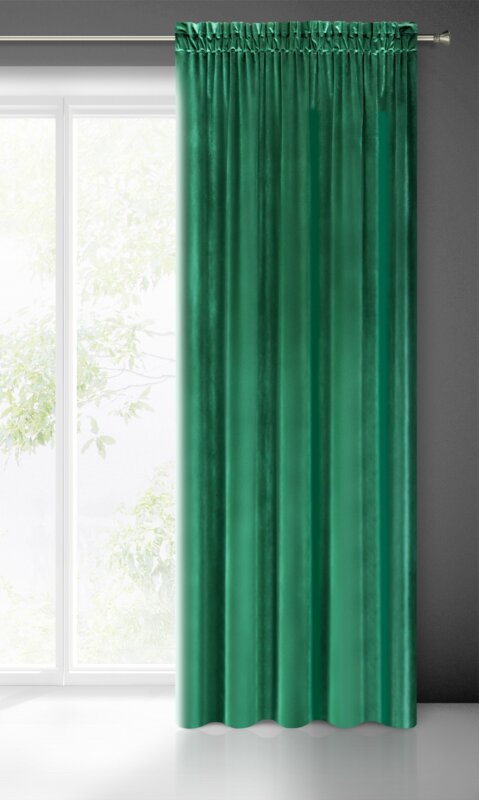 Zasłona gotowa Samanta zielona 140 x 300 cm – zaciemnia pomieszczenie