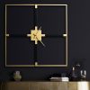 Zegar ścienny nowoczesny czarny 80 x 80 x 5 cm – stylowy akcent w salonie