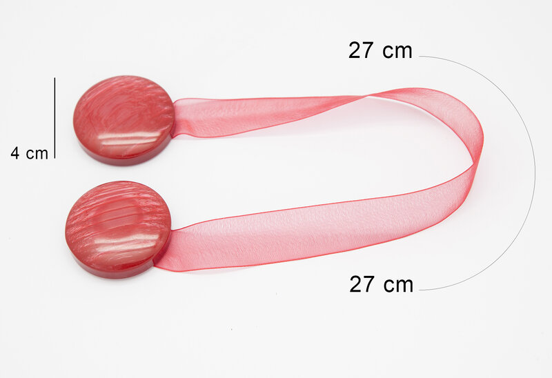 Upinacz dekoracyjny z magnesem czerwony 27 cm – podkreśla piękno zasłon