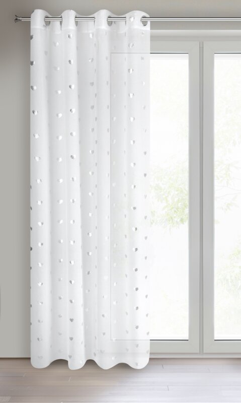 Firana gotowa Benay biała 140 X 250 CM – z delikatnym nadrukiem