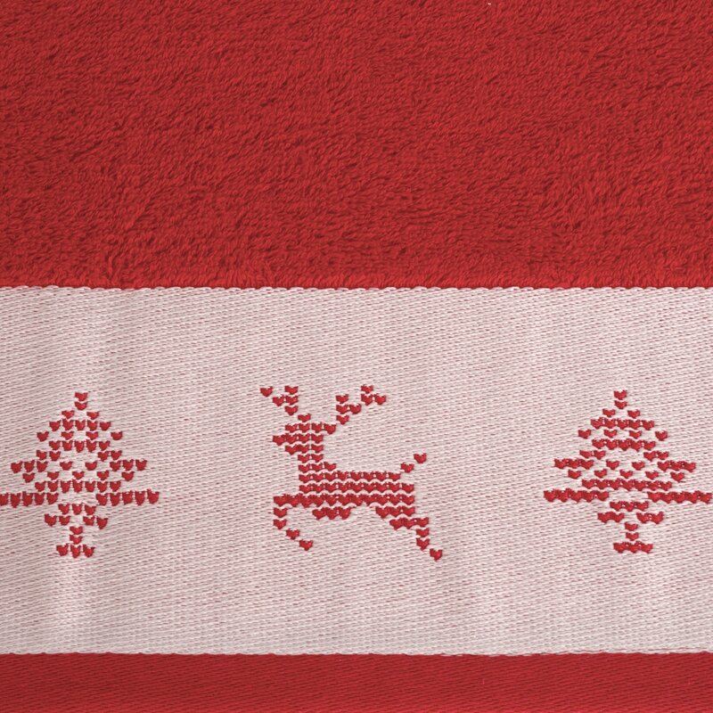 RĘCZNIK ŚWIATECZNY NOEL02 70 X 140 CM CZERWONY