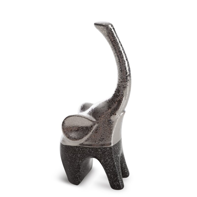 Figurka ceramiczna LEO srebrna 10 X 7 X 22 CM – do salonu i gabinetu