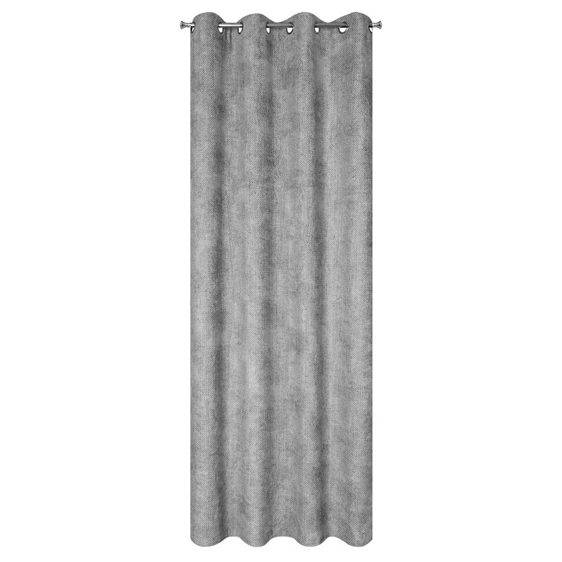 Zasłona gotowa Aleta popielata 135 x 250 cm – zaciemniająca sypialnię