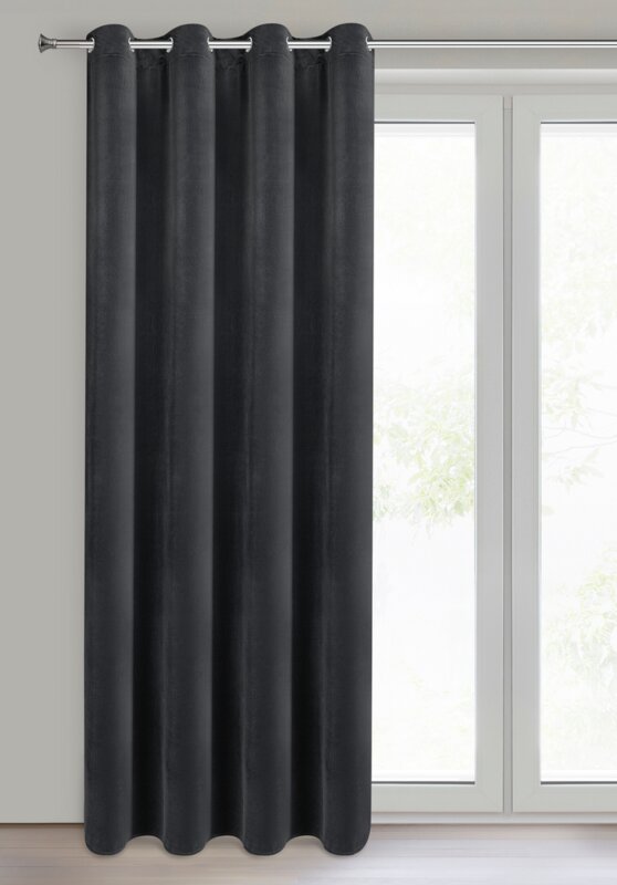Zasłona gotowa Nita czarna 140 x 250 cm – pełne zaciemnienie