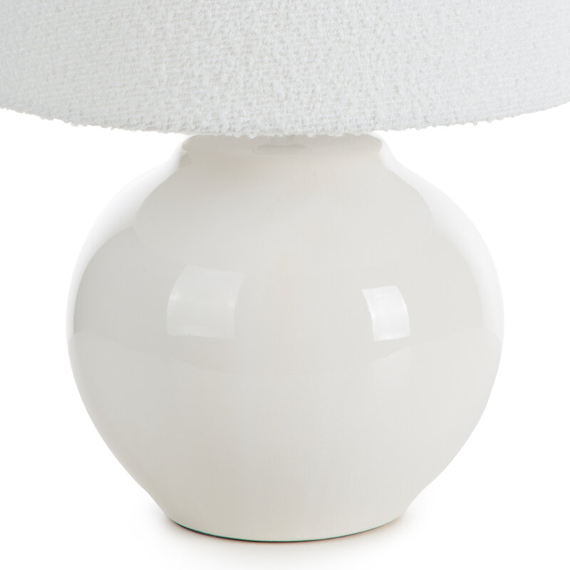 Lampa stołowa biała O 37 x 50 cm – rozświetla wnętrze