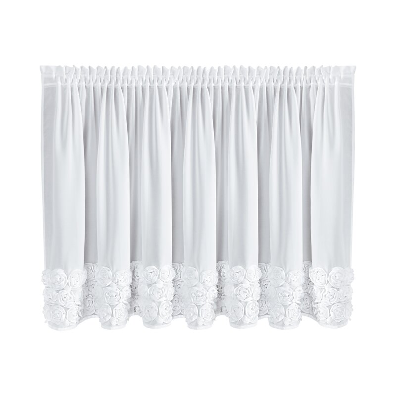 Zasłona gotowa Roses 11 biała 150 X 90 CM – subtelnie filtruje światło