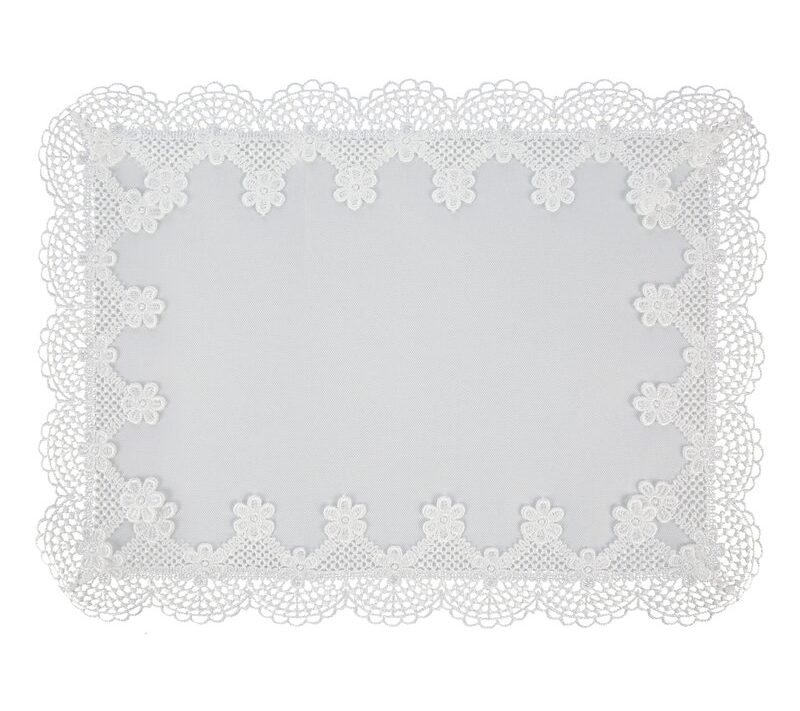 Obrus dekoracyjny Rita biały 30 x 40 cm – doda szyku Twoim wnętrzom