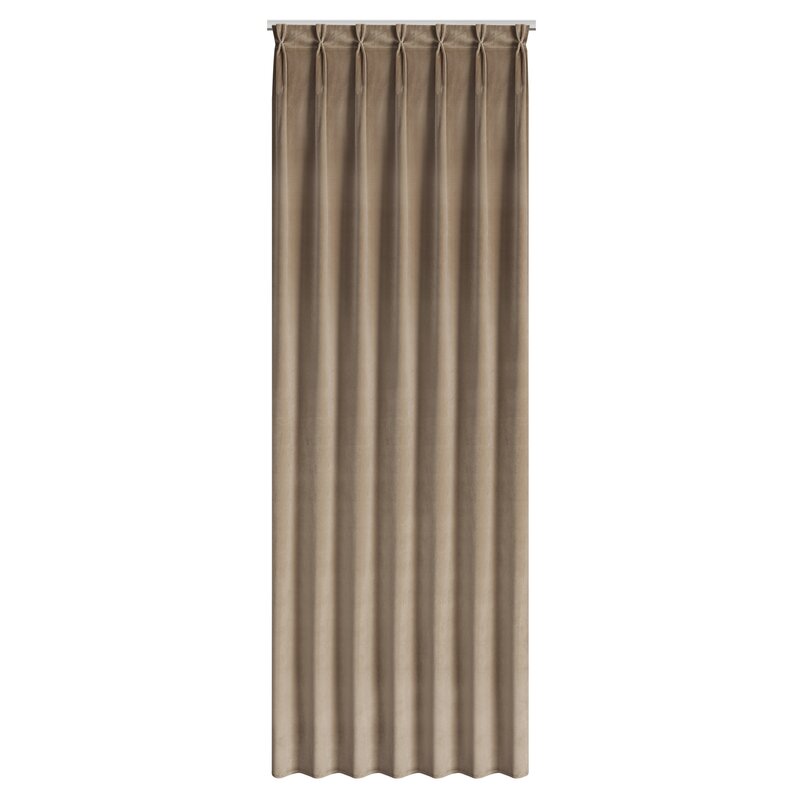Zasłona gotowa welurowa ciemnobeżowa 80 x 270 cm – wprowadza przytulność