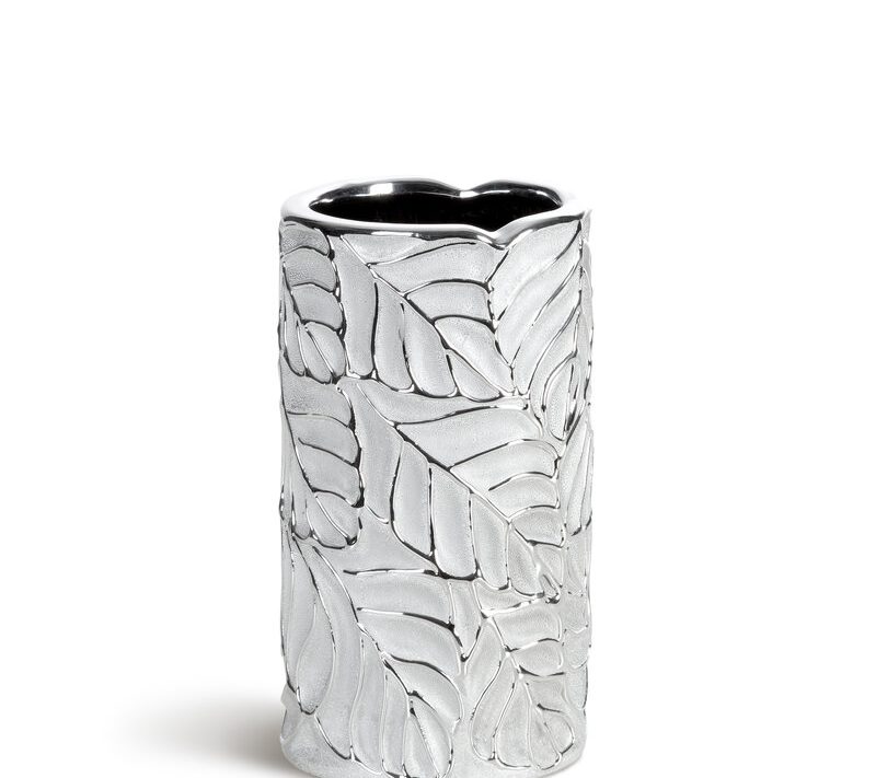 Wazon ceramiczny Miriam srebrny 11 X 11 X 20 CM – na komodę w salonie