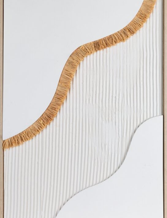 Obraz ręcznie malowany Boho biały 60 X 90 cm – wniesie harmonię