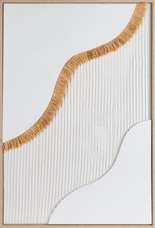 Obraz ręcznie malowany Boho biały 60 X 90 cm – wniesie harmonię