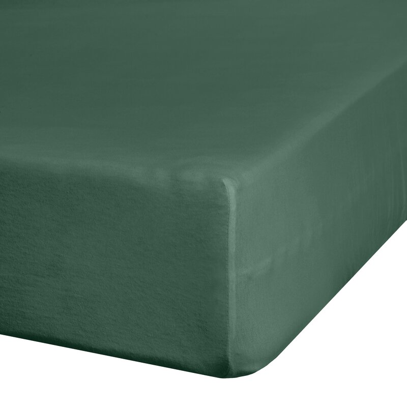 Prześcieradło jersey ciemnozielone 220 x 200 x 30 cm – miękkie i oddychające