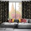 Zasłona gotowa LANI czarna 140 X 250 CM – z marmurowym wzorem