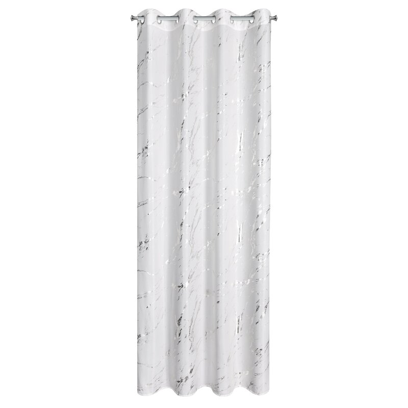 Zasłona gotowa LANI biała 140 X 250 cm – z błyszczącym nadrukiem