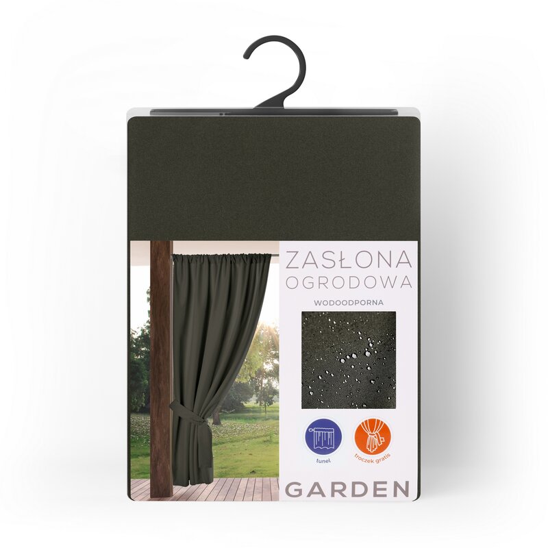 Zasłona gotowa Garden grafitowa 155 X 200 CM – na taras i balkon
