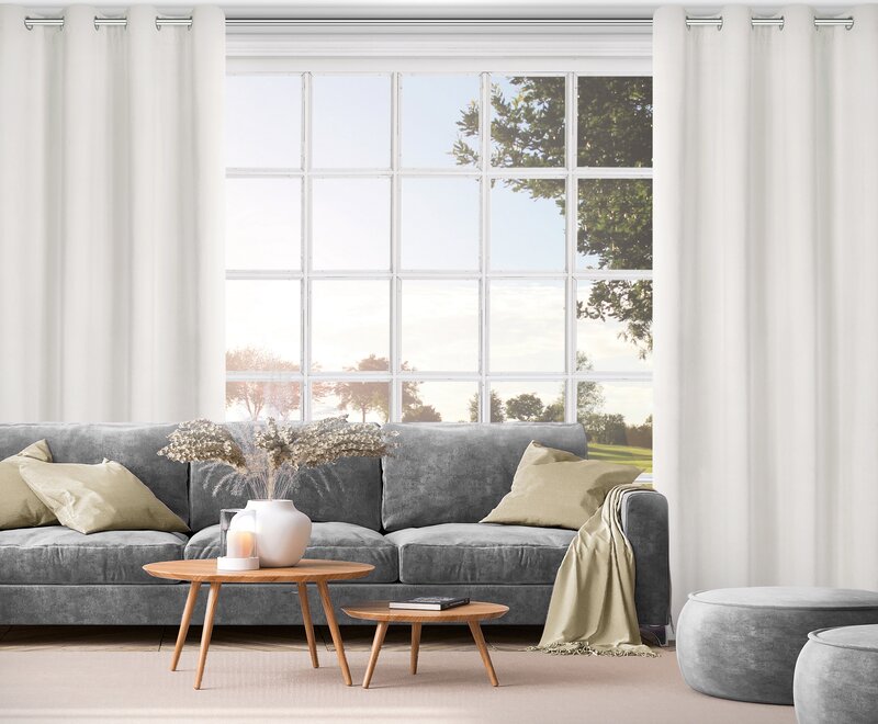 Zasłona gotowa kremowa 140 x 250 cm – zaciemniająca sypialnię