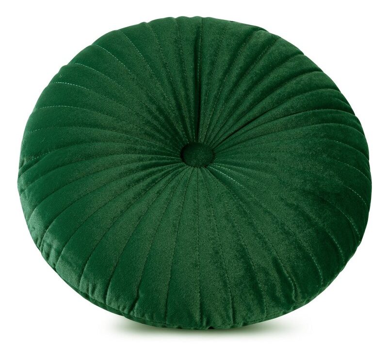 Poszewka velvet Ø 40 cm ciemnozielona – doda przytulności