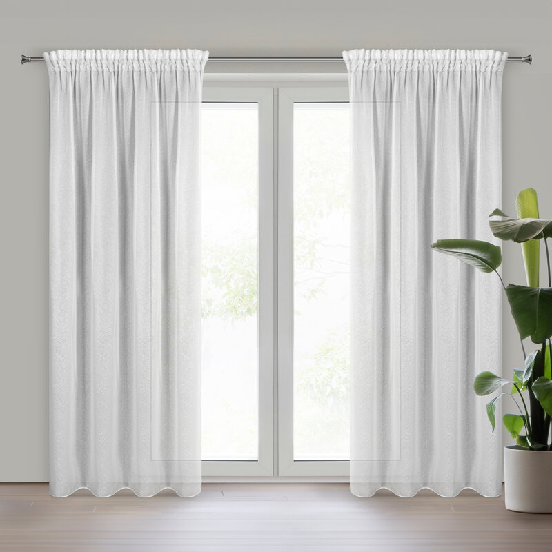 Firana gotowa Tulsa biała 140 x 270 cm – rozświetla wnętrze