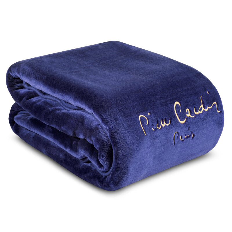 Koc Pierre Cardin granatowy 160 x 220 cm – idealny na kanapę