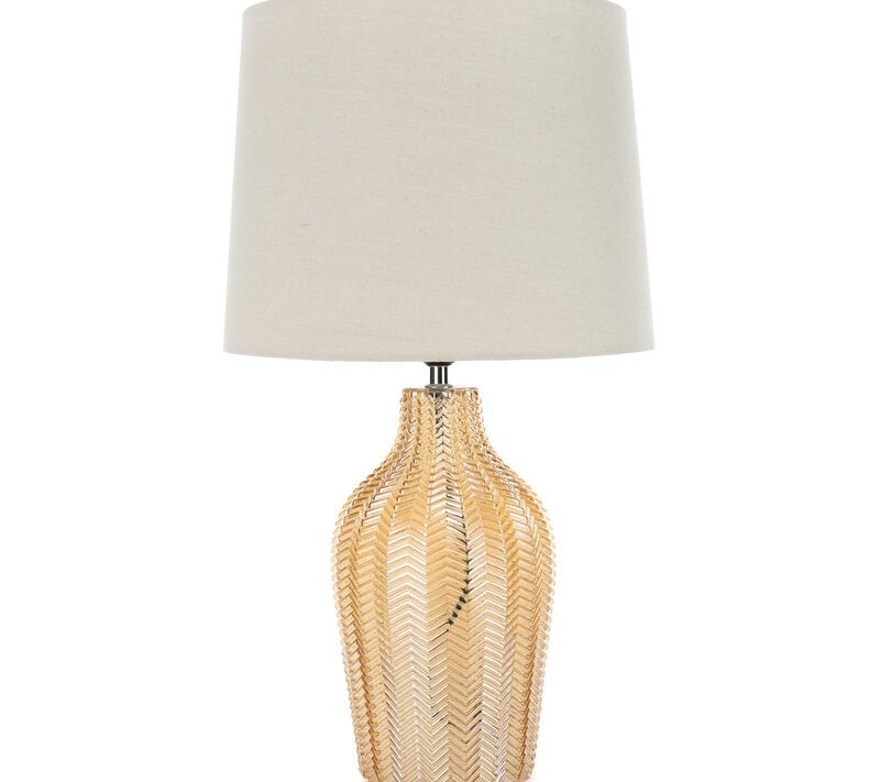 Lampa stołowa Gavin beżowa O 34 x 59 cm – tworzy przytulny nastrój