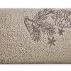 RĘCZNIK ŚWIATECZNY HOLLY02 50 X 90 CM JASNOBEŻOWY