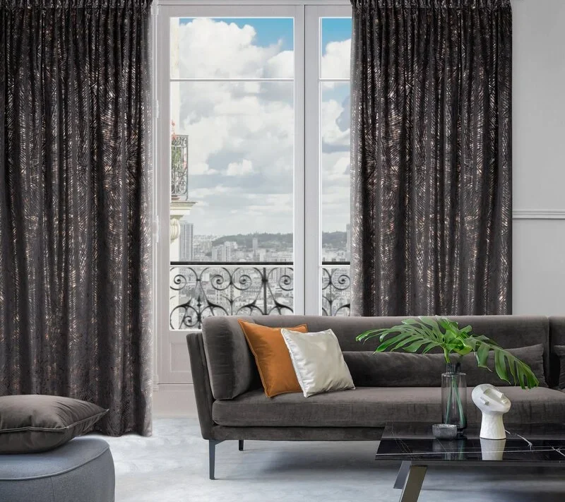 Zasłona gotowa welwet czarna 135 x 270 cm – zaciemnia pomieszczenie