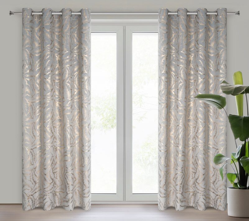 Zasłona gotowa Milena srebrna 140 x 250 cm – luksusowy blask
