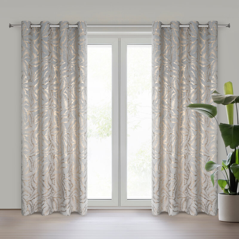 Zasłona gotowa Milena srebrna 140 x 250 cm – luksusowy blask