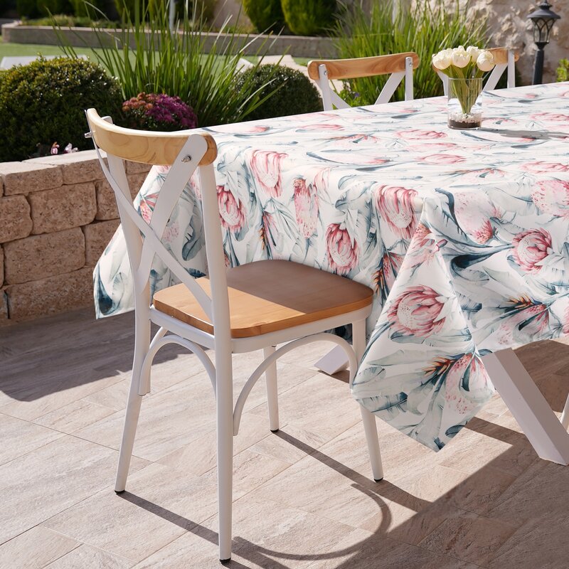 Obrus tarasowy Garden biały 140 x 220 cm – idealny na lato