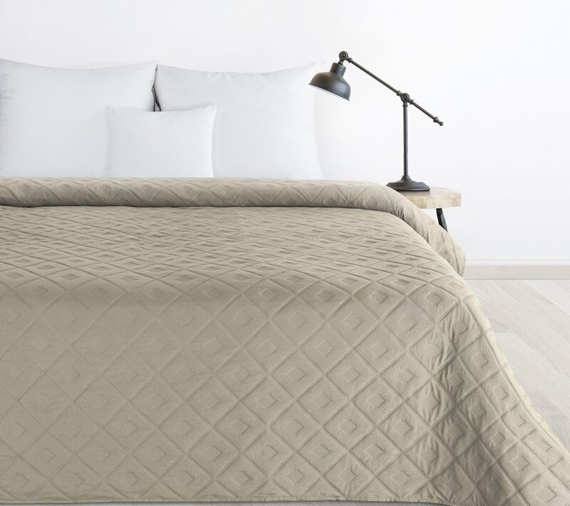 Narzuta microfibra Alara6 ciemnobeżowa 200 x 220 cm – dodaje przytulności