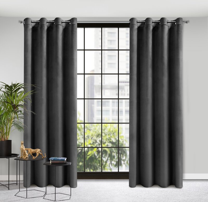Zasłona gotowa D91 czarna 140 x 250 cm – zaciemnia i chroni