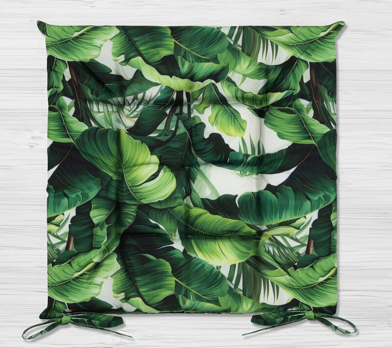 Siedzisko tarasowe zielone 40x40x5 – z tropikalnym wzorem