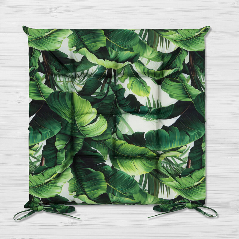 Siedzisko tarasowe zielone 40x40x5 – z tropikalnym wzorem
