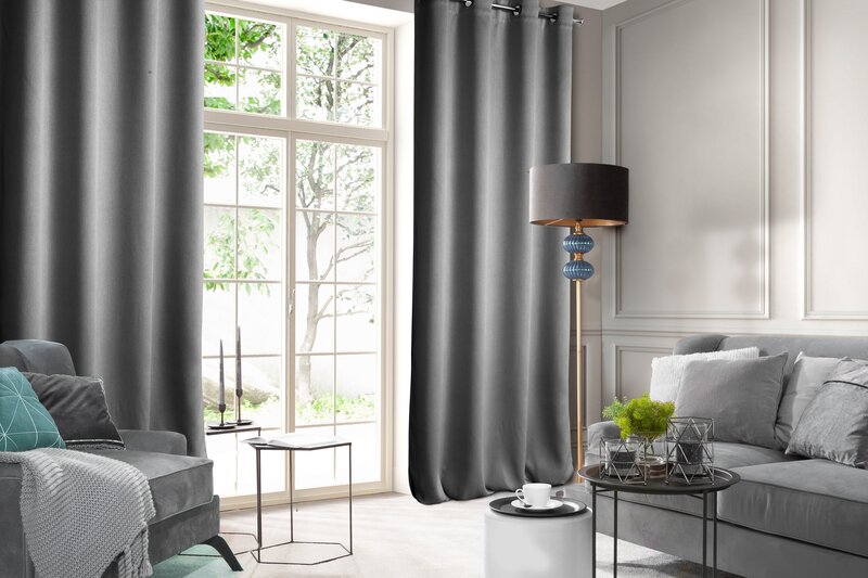 Zasłona gotowa D91 ROSA grafitowa 140 X 250 CM – welwetowa i przytulna
