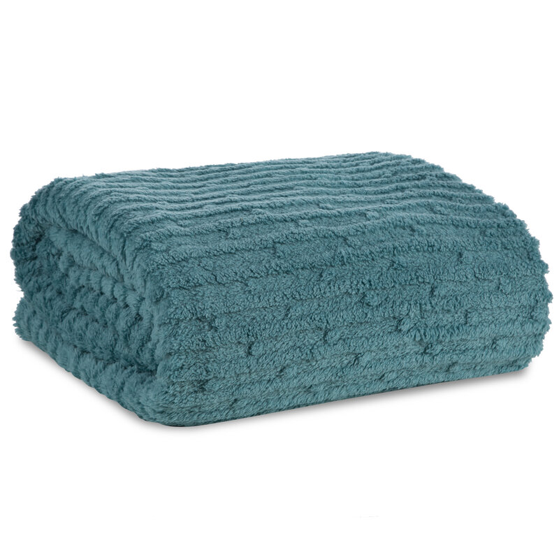 Koc flanelowy Lisa miętowy 170 x 210 cm – otula ciepłem