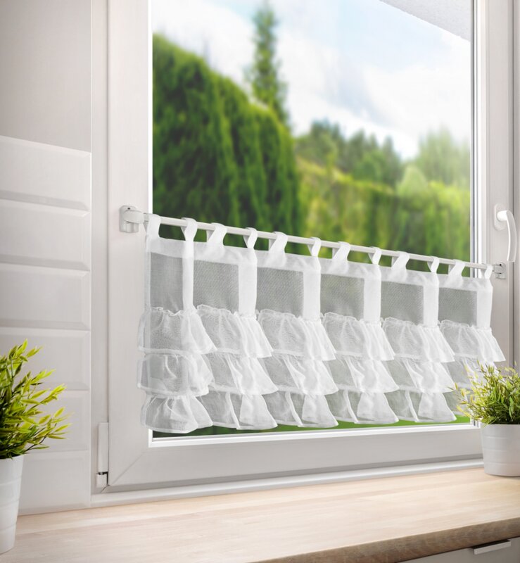 Firana gotowa Lilian biała 150 x 45 cm – rozprasza światło