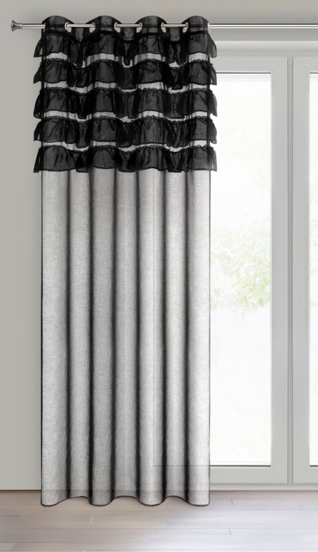 Zasłona gotowa Aura czarna 140 x 250 cm – dodaje lekkości